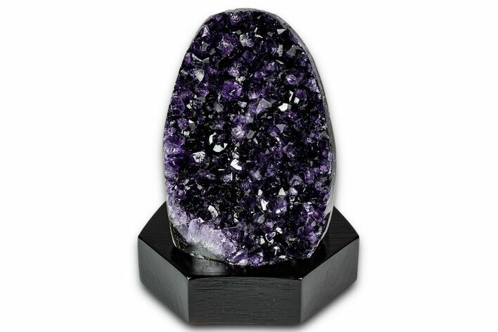 Deep Purple Amethyst Geode With Wood Base - Uruguay #342763